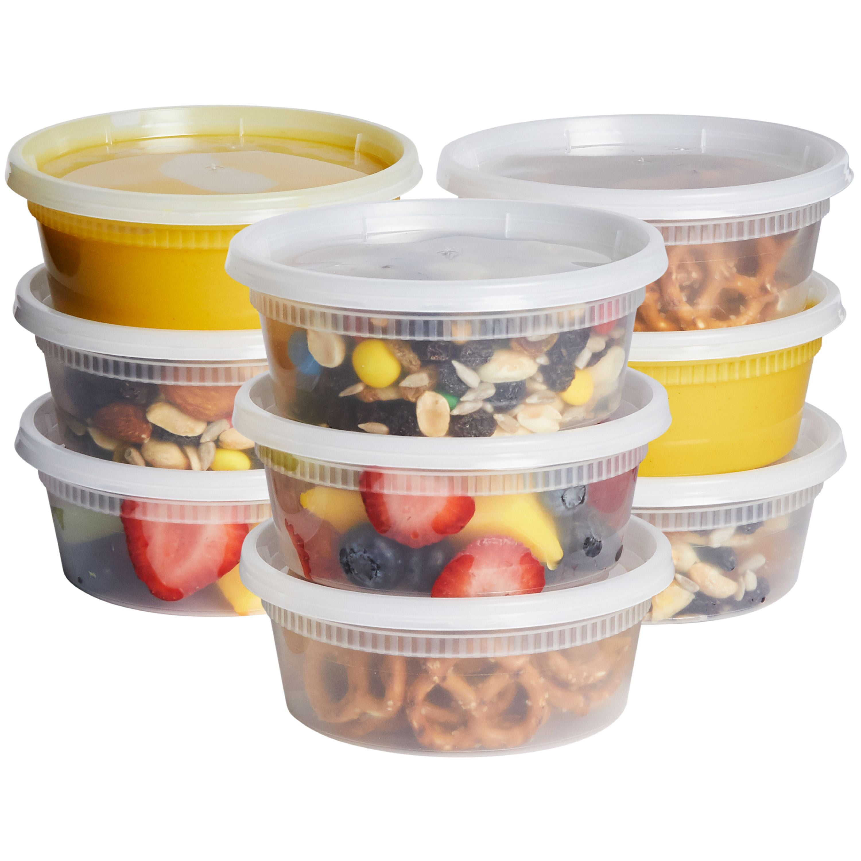 Comfy Package 8 Oz 48 Pack Plastic Deli Food Storage Containers With Airtight Lids