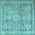 thumbnail image 1 of Ahgly Company Indoor Square Persian Light Blue Traditional Area Rugs, 5' Square, 1 of 4