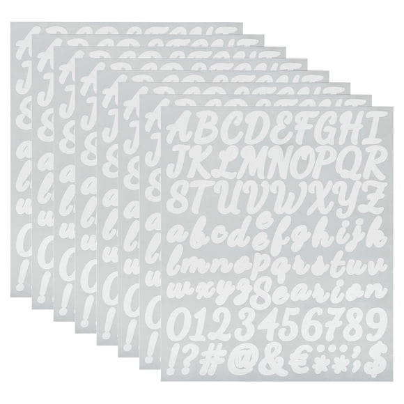 Uxcell Letter Number Stickers Kit, Self Adhesive Vinyl Cursive Alphabet Decals for Mailbox Sign White
