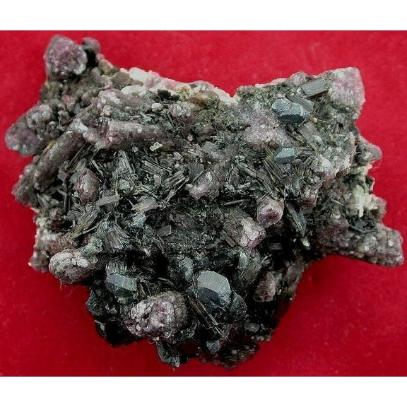 Multi  Tourmaline Crystal In Host Rock Specimen Gem Stone Gemstone