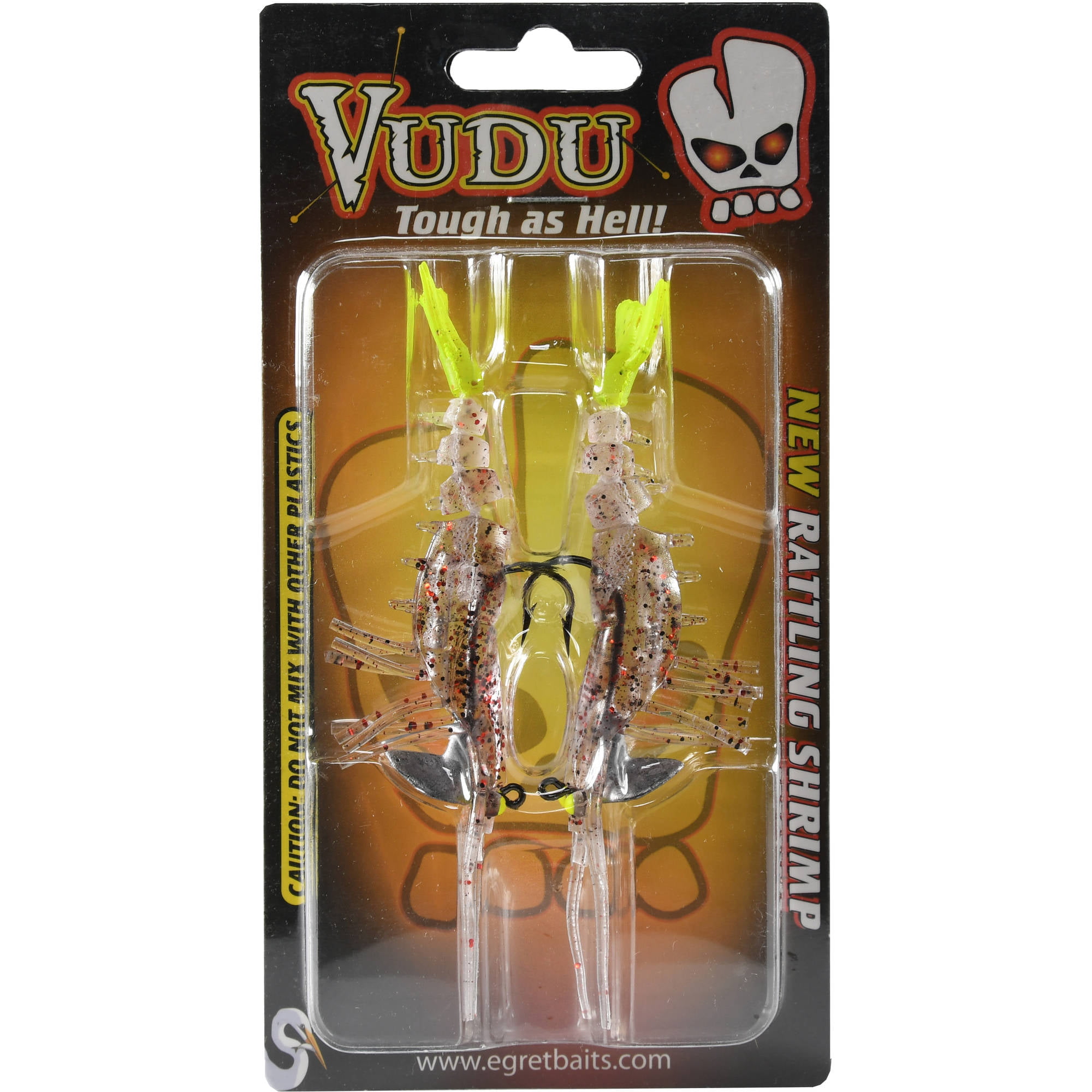 Egret Baits E-VS35R-14-07 3.5" Vudu Shrimp with Rattle Root Beer 24317 