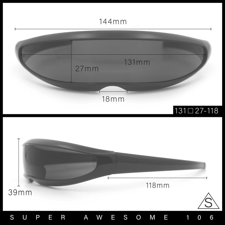 Mirror Lens Monolens Cyclops Robotic Futuristic Sunglasses
