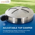 thumbnail image 4 of AmberCove 20 Inch Outdoor BBQ Portable Kamado Charcoal Grill with Smoker, Stainless Steel Removable Grate, and Four 2.5-Inch Lockable Universal Wheels, 4 of 10
