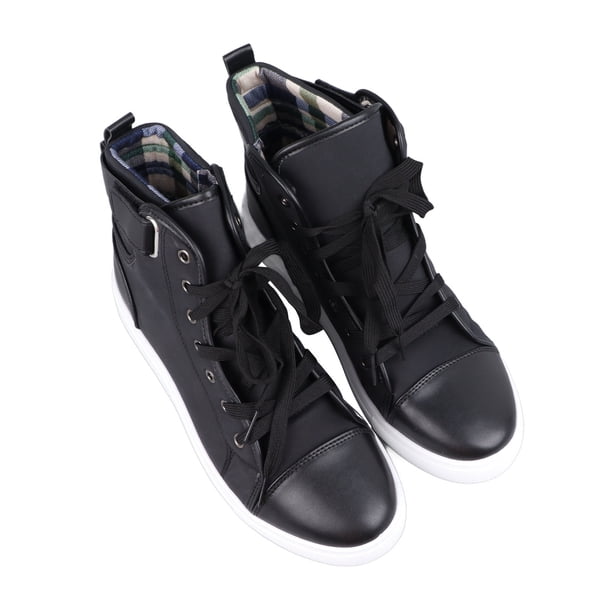Zapatos casuales para hombre, con cordones, de caña alta, transpirables, con absorción de impactos, ligeros, a la moda, color negro 44
