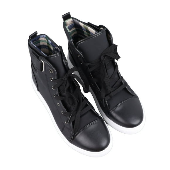 Zapatos casuales para hombre, con cordones, de caña alta, transpirables, con absorción de impactos, ligeros, a la moda, color negro 44