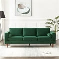 thumbnail image 5 of Pemberly Row Mid-Century Modern Pillow Back Velvet Sofa in Green, 5 of 7