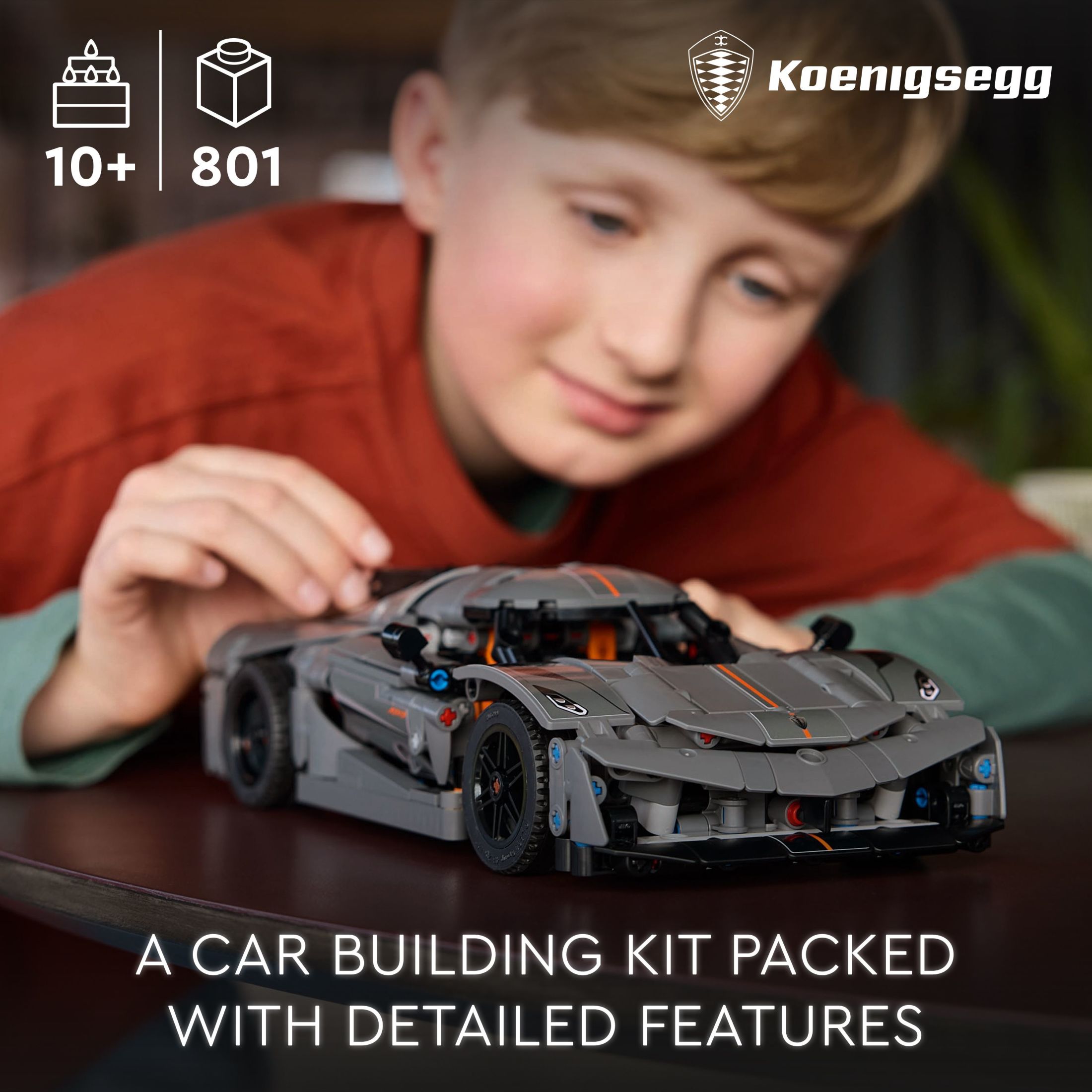 LEGO Technic Koenigsegg Jesko Absolut Gris Hipercoche, Juguete de Construcción de Auto Deportivo para Niños y Niñas, Auto de Carreras para Niños, Kit de Modelo para Armar, Auto de Juguete, Regalo para Entusiastas de Motores, 42173 3