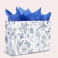 thumbnail image 4 of 10 x 14 x 5 inch Flower Butterfly Gift Bags with Tissue Paper Reusable Paper Bags with Handles Goodie Party Favor Present Wrap Box for Birthday Wedding Anniversary Grocery Shopping Supplies, 4 of 4