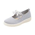 thumbnail image 3 of YOUYEDIAN Loafers for Women Platform Slip On Versatile Stripe Bowtie Deco Fashion Comfy Knit Flats Casual Soft Breathable Walking Shoes, 3 of 5