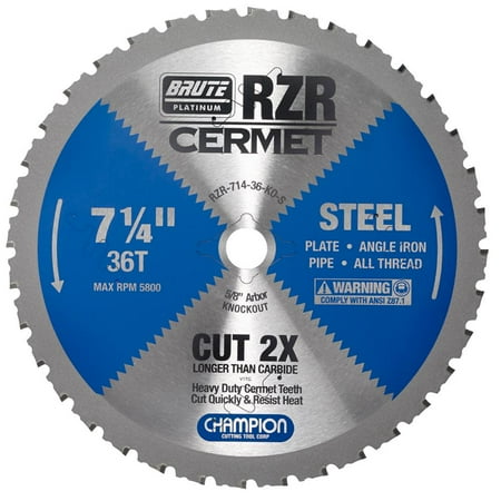 UPC: 0846035071451 | Champion Cutting Tool Brute Cermet Tipped Circular Saw Blade 7-1/4 In (Steel Cutting)