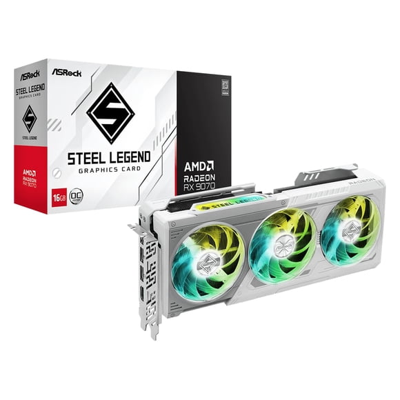 Tarjeta gráfica ASRock AMD Radeon RX 9070 Steel Legend 16GB OC