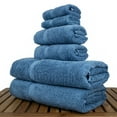 thumbnail image 3 of Luxury Hotel & Spa Collection, Quick Dry 100% Turkish Cotton, 700 GSM, Eco Friendly Towel, Bathroom and Kitchen Dobby Border Towels, 2-Bath Towel, 2-Hand Towel, 2-Washcloth-Bundle Set of 6, Wedgewood, 3 of 3
