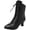 Black, variant on Women's Vintage Victorian Mid Calf Ankle Boots Pointed Toe Chunky Low Heel Boot Shoes Lace Up Outdoor Knight Boots with Zipper Side