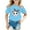 1#Blue, variant on Kiijoy Toddler Girls Cute Cat Graphic T-Shirt Short Sleeve Cotton T Shirt, Sizes 3-4