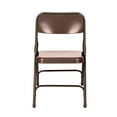thumbnail image 3 of Hampden Furnishings Bernadine Collection Steel Double Hinge Folding Chair, Brown, 4 PACK, 3 of 7