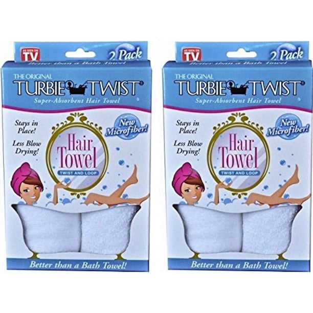 Turbie Twist Microfiber Super Absorbent Hair Towel (2 Pack) White Set of 2 Turbie Twist Microfiber Super Absorbent Hair Towel (2 Pack) White Set of 2