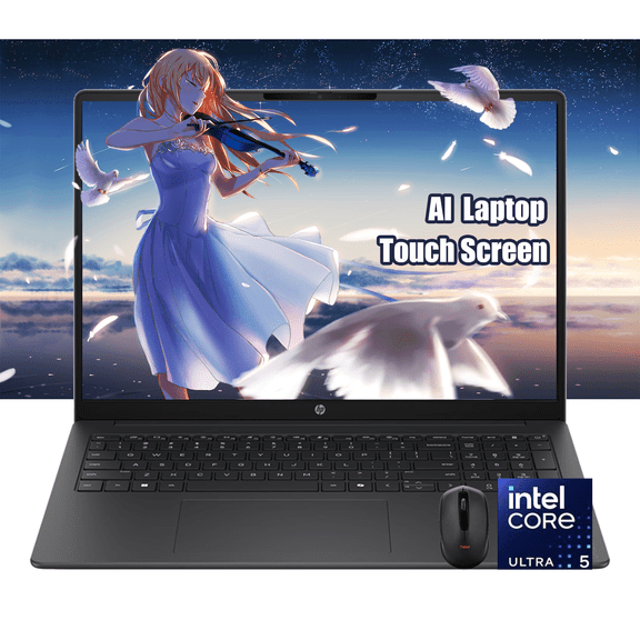 HP OmniBook 3 16” 2K Touchscreen Laptop | Intel Core Ultra 5 225U(Beats i7-1355U) | 8GB LPDDR5x RAM, 256GB SSD | Fast Charge, Win11, Copilot PC | Portatil Work Business College | w/Mouse