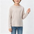 thumbnail image 3 of Mnyotv Fall Outfits Boys Girls Striped Long Sleeve Thermal Tops Comfortable Winter Clothes for Kids Size 3-4Y, 3 of 7