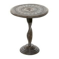 thumbnail image 6 of DecMode 18" x 22" Brown Mango Wood Handmade Intricately Carved Floral Accent Table with Spiral Pedestal, 1-Piece, 6 of 7