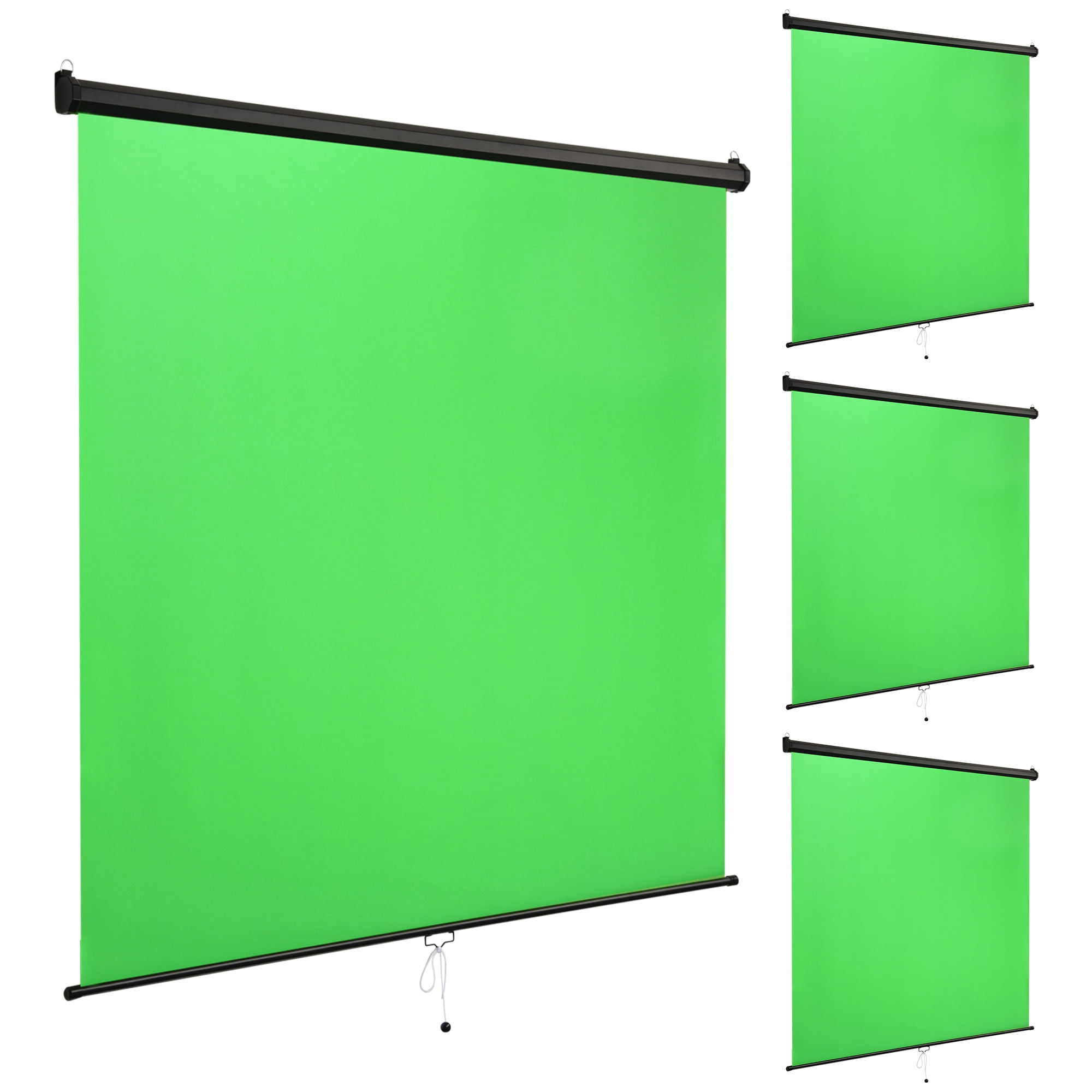 73" x 82" Retractable Green Screens Wall Ceiling Mounted for