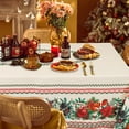 thumbnail image 3 of Christmas Tablecloth Red Rectangle Tablecloth, 60 x 84 inch, New Year''s Eve Tree Snowflake Floral Decoration Table Cover Waterproof and Oil Proof Table Cloth for Party Kitchen Dinner, 3 of 6