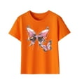 thumbnail image 2 of Frwgonr Cute Shirts for Boys Girls Orange Cute Printed Tshirt Kids Holiday Vacation Trip Tee Tops 3-10 Years, 2 of 3