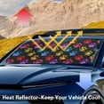 thumbnail image 4 of KUIFORTI Extra Large Windshield Sun Shade Cover Large Car Sun Shade, Sun Shield for Car, SUV, Big Sedan, Van, Hatchback, Paw Print Black, 4 of 5