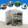 thumbnail image 4 of Dextrus Outdoor Storage Shed 6x4FT, Heavy Duty Metal Tool Sheds Storage House with Lockable Door & Air Vent for Garden, Patio, Lawn to Store Bikes, Trash Bins, Tools, Brown, 4 of 5