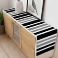 thumbnail image 4 of Black Grey Stripe Table Runner - 48 Inch Long, Kitchen Dining Table Runner Dresser Scarves, Farmhouse Minimalist Striped Farmhouse Decor for Coffee Tables Wedding Party Banquet, 4 of 8