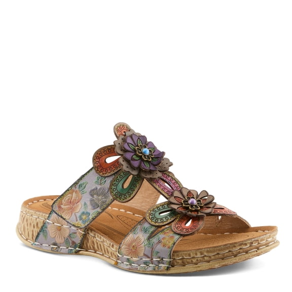 L`Artiste Beaudie Women’s Hand-painted Sandal with Cushioned All-day Ease