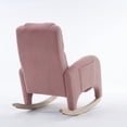 thumbnail image 5 of Nursery Rocking Chair with Two Side Pockets & Adjustable Footrest, Teddy Fabric Rocker with High Backrest, Modern Rocking Accent Chair for Living Room, Bedroom, Pink, 5 of 7