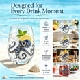 thumbnail image 3 of Artisanal Octopus Glassware, 3D Blue Ringed Octopus Stemless Tumbler with Textured Tentacles, Handcrafted Borosilicate Glass for Cocktails and Beverages, Coastal Home Bar Decor Gift, 3 of 5