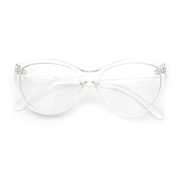 Womens Classic Clear Plastic Iconic Gothic Cat Eye Fashion Eyeglasses