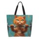 thumbnail image 1 of Balery Strong Kitten Lifting Weights Bolsa Tote Estilo Estético con Cremalleras, Bolsa de Hombro, Bolsa de Compras Grande y Plegable, 1 of 8
