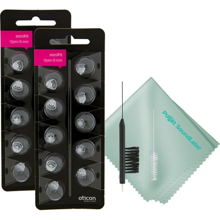 Oticon MiniFit Open 8 mm Domes for Hearing Aids (2 Pack) (20 Domes Total)