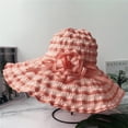 thumbnail image 1 of Sombrero de ala ancha GeweYeeli para mujer, transpirable, con protección UV, plegable, para playa, color naranja, 1 of 3