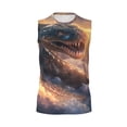 thumbnail image 6 of Lsque Mythical Serpent Mountain Sunrise Print Men's Cotton Blend Sleeveless Muscle Shirts (S-3XL)- Moisture Wicking, Odor Protection, UPF 30+,XX-Large, 6 of 8