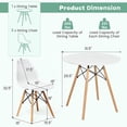 thumbnail image 3 of Gymax Ensemble de Salle à Manger 3 Pcs pour 2 Personnes Table Ronde Moderne & 2 Chaises avec Pieds en Bois Blanc, 3 of 8