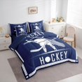 thumbnail image 3 of Homewish Ice Hockey City 7-Piece Twin Bedding Sets,Hockey Stick Bedding Comforter Set,Blue White Sheet Sets For Boys,Ultra Soft Bedroom Decorative Reversible, 3 of 8