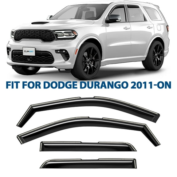 CLIM ART in-Channel Incredibly Durable Rain Guards for Dodge Durango 2011-2026, Original Window Deflectors, Vent Window Visors, Vent Deflector, 4 pcs. - 611162