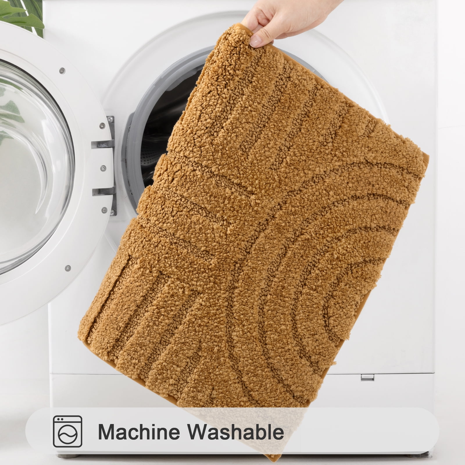 Bathroom Rugs Sets 3 Piece, Soft Absorbent Microfiber Bath Mats and U-Shaped Contour Toilet Rug, Plush Shaggy Bath Mat Set for Bathroom