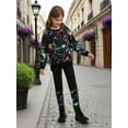 thumbnail image 5 of GYRATEDREAM Girls Clothes Leopard Patchwork Sweatshirt Elastic Waist Sweatpants with Pockets 2PCs Girls' Clothing Sets 6-14T, 5 of 8