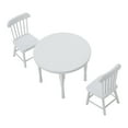 thumbnail image 2 of Mesa de comedor de madera blanca en miniatura a escala 1:12 y dos sillas, juego de muebles de cocina, accesorios para casa de muñecas, 3 piezas/juego de mesa y silla, 2 of 9
