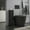 Black, variant on HOMCOM Toilet Paper Cabinet, Small Bathroom Corner Floor Cabinet with Doors and Shelves, Thin Storage Bathroom Organizer for Paper Shampoo, Gray