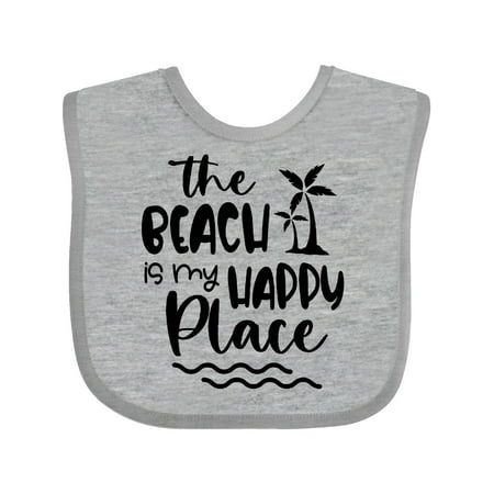 

Inktastic Spring Break the Beach is My Happy Place Gift Baby Boy or Baby Girl Bib