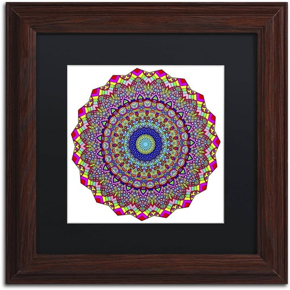 Trademark Fine Art "Kisses Mandala in Red" Canvas Art by Kathy G. Ahrens, Black Matte, Wood Frame