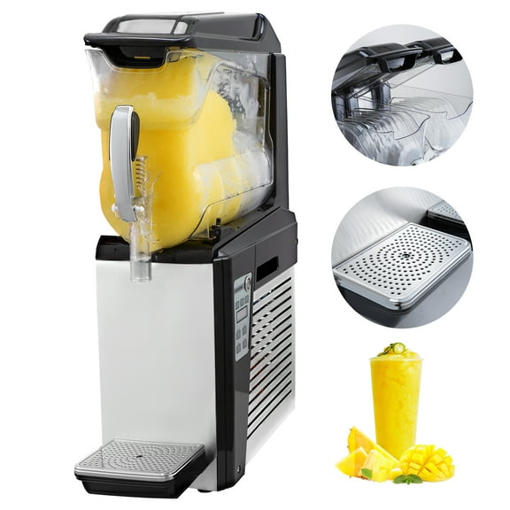 VEVOR Slush Frozen Drink Machine, 10L Tank, 600W Commercial Margarita Maker with 24.8°F to 28.4°F Temperature, Automatic Cleaning Cold Drink and Slush Modes, Perfect for Restaurants Cafes Bars