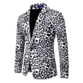 thumbnail image 5 of CONZONE Carnival Mens 2 Peice Suit Set Casual Dress Suit for Men One Button Long Sleeve Leopard Blazer Pants Elegant Slim Fit Party Wedding Business Set, 5 of 8