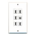 thumbnail image 1 of Ultra Spec Cables Custom Wall Plate White with up to 6 Keystone Ports, 1 of 1