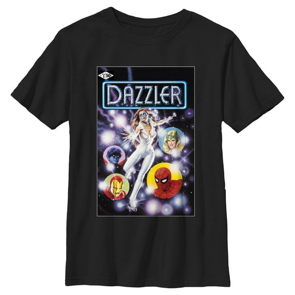Boy's Marvel Dazzler Superhero Friends Comic Book Cover Graphic Crop T-Shirt